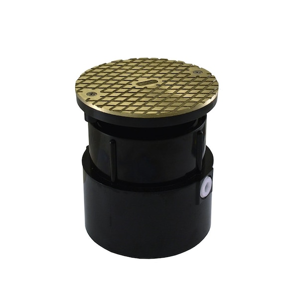 Jones Stephens 4in. ABS Over Pipe Fit Base Cleanout with 3-1/2in. Plastic Spud and 5in. Nickel Bronze Cover C59214 - main